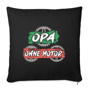 Opa fährt Fahrrad ohne Motor und Akku fitter Opa - Sofakissenbezug 45 x 45 cm - Schwarz - Vorne