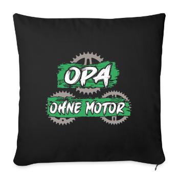 Opa fährt Fahrrad ohne Motor und Akku fitter Opa - Sofakissenbezug 45 x 45 cm - Schwarz - Vorne