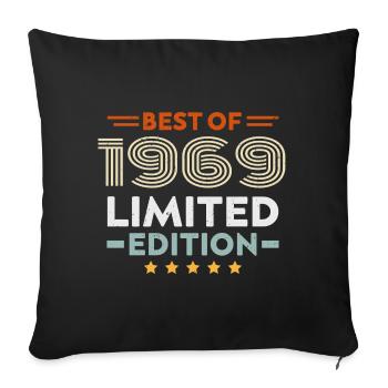 Retro 1963 Vintage Gift 61st Birthday 61 Years - Sofa pillowcase 17,3'' x 17,3'' (45 x 45 cm) - black - Front