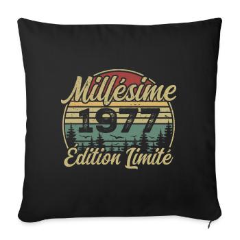 Millésime 1977 - Cadeau Pour le 47e Anniversaire - Housse de coussin décorative 45 x 45 cm - noir - Devant
