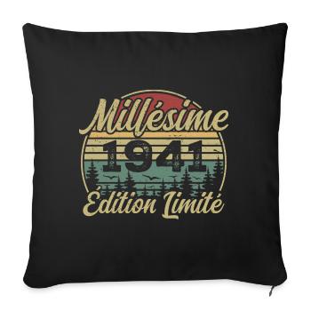 Millésime 1941 - Cadeau Pour le 83e Anniversaire - Housse de coussin décorative 45 x 45 cm - noir - Devant