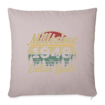 Millésime 1948 - Cadeau Pour le 76e Anniversaire - Housse de coussin décorative 45 x 45 cm - taupe clair - Devant