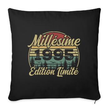 Vintage 1995 - 29th Anniversary Gift - Sofa pillowcase 17,3'' x 17,3'' (45 x 45 cm) - black - Front