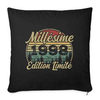 Millésime 1998 - Cadeau Pour le 26e Anniversaire - Housse de coussin décorative 45 x 45 cm - noir - Devant