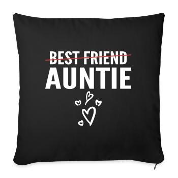 Promoted to Auntie - Best Friend to Auntie - Housse de coussin décorative 45 x 45 cm - noir - Devant