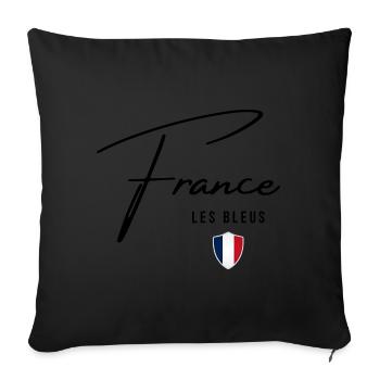 Flag of France, French pride - Sofa pillowcase 17,3'' x 17,3'' (45 x 45 cm) - black - Front