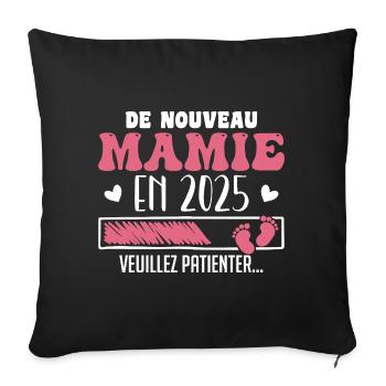 Pregnancy Grandma Again Granny 2025 - Sofa pillowcase 17,3'' x 17,3'' (45 x 45 cm) - black - Front