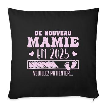Pregnancy Grandma Again Granny 2025 - Sofa pillowcase 17,3'' x 17,3'' (45 x 45 cm) - black - Front