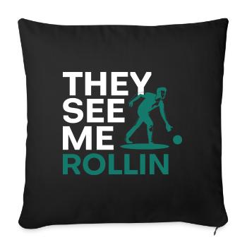 Boule Tee Shirt - Sofa pillowcase 17,3'' x 17,3'' (45 x 45 cm) - black - Front