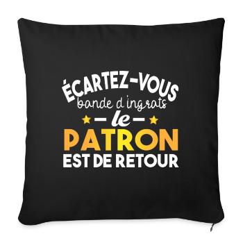 Patron Chef Leader Directeur Humour CEO - Housse de coussin décorative 45 x 45 cm - noir - Devant