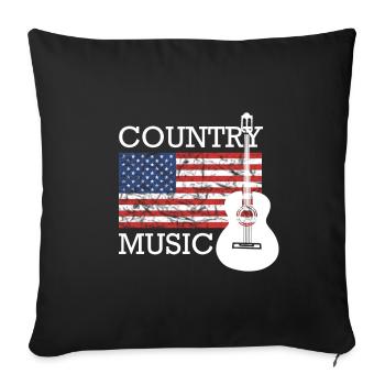 Musique country - Housse de coussin décorative 45 x 45 cm - noir - Devant