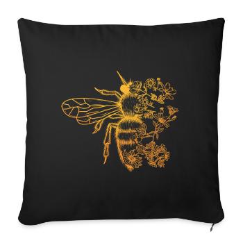 Fleur Abeille Femmes Honey Beekeeper - Housse de coussin décorative 45 x 45 cm - noir - Devant