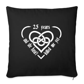 Silberhochzeit 25. Jahrestag Männer Geschenkidee - Sofakissenbezug 45 x 45 cm - Schwarz - Vorne