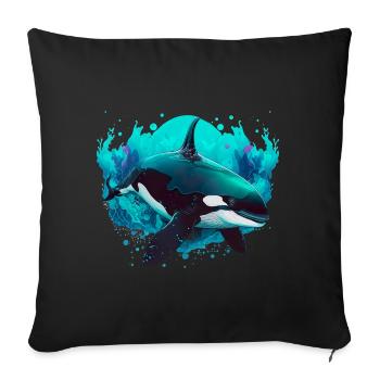 Orca Ozean Wal für einen Orca-Liebhaber und - Sofakissenbezug 45 x 45 cm - Schwarz - Vorne