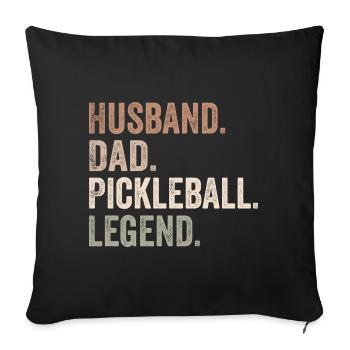 Husband Dad Pickleball Legend - Housse de coussin décorative 45 x 45 cm - noir - Devant