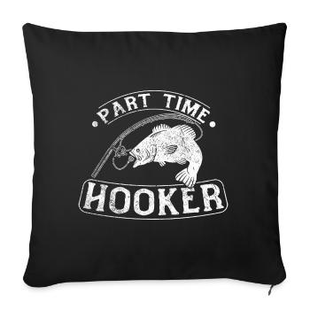 Angler Angeln Fischen Fischer Geschenkidee Humor - Sofakissenbezug 45 x 45 cm - Schwarz - Vorne