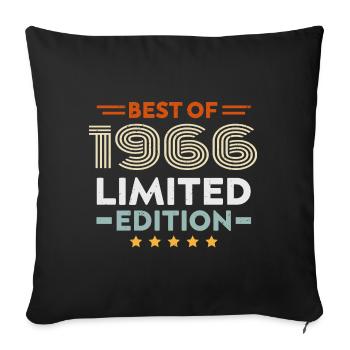 Retro 1966 Vintage Gift 58th Birthday 58 Years - Sofa pillowcase 17,3'' x 17,3'' (45 x 45 cm) - black - Front