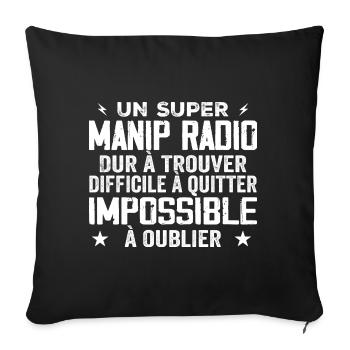 An assistant radio operation - Sofa pillowcase 17,3'' x 17,3'' (45 x 45 cm) - black - Front