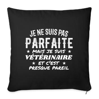 Not perfect but vetivist - Sofa pillowcase 17,3'' x 17,3'' (45 x 45 cm) - black - Front