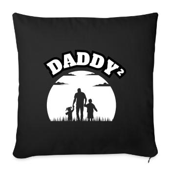 Daddy² 2 Kids Boy And Girl White - Sofakissenbezug 45 x 45 cm - Schwarz - Vorne