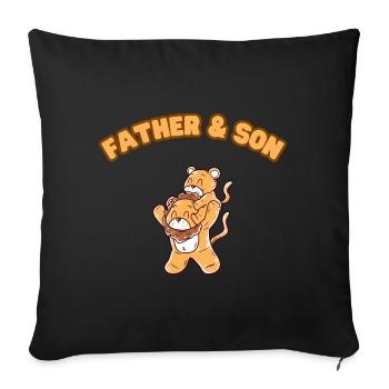 Famille Lion Père et fils Brown - Housse de coussin décorative 45 x 45 cm - noir - Devant