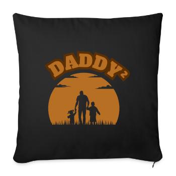 Père fier Enfant Garçon Brown - Housse de coussin décorative 45 x 45 cm - noir - Devant