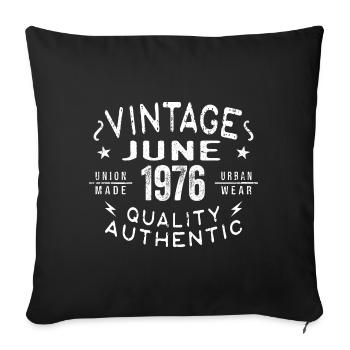 1976 June 1976 Anniversary June 1976 June Birthday - Sofa pillowcase 17,3'' x 17,3'' (45 x 45 cm) - black - Front