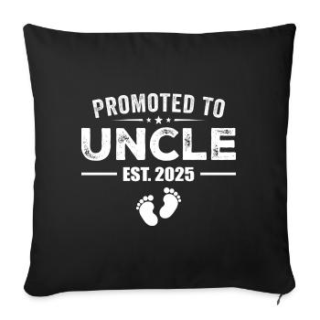 Promoted To Uncle Est 2025 Funny For New Uncle - Sofa pillowcase 17,3'' x 17,3'' (45 x 45 cm) - black - Front
