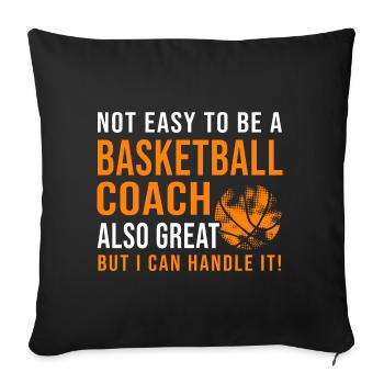 Entraîneur de basket-ball également excellent entraîneur de basket-ball - Housse de coussin décorative 45 x 45 cm - noir - Devant