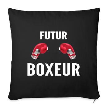 Zukunft Boxer - Sofakissenbezug 45 x 45 cm - Schwarz - Vorne