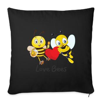 Love Bees - Save The Bees - Sofa pillowcase 17,3'' x 17,3'' (45 x 45 cm) - black - Front