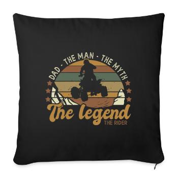 quad dad man myth legend gift man quad motorcycle - Sofa pillowcase 17,3'' x 17,3'' (45 x 45 cm) - black - Front