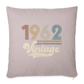 Vintage Anniversaire 1962 - Housse de coussin décorative 45 x 45 cm - taupe clair - Devant