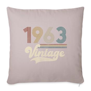 Vintage Anniversaire 1963 - Housse de coussin décorative 45 x 45 cm - taupe clair - Devant