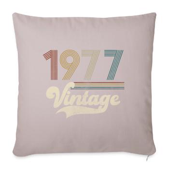 Vintage Anniversaire 1977 - Housse de coussin décorative 45 x 45 cm - taupe clair - Devant