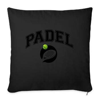 Padel - Geschenk für Padel-Spieler - Sofakissenbezug 45 x 45 cm - Schwarz - Vorne