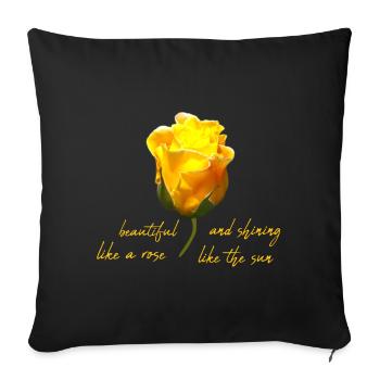 beautiful rose - Sofakissenbezug 45 x 45 cm - Schwarz - Vorne