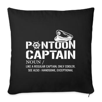 Ponton Kapitän Definition Lustiges Pontonboot - Sofakissenbezug 45 x 45 cm - Schwarz - Vorne