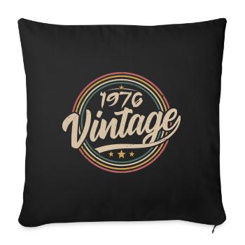 1976 Vintage 1976 Birthday Gift - Retro Style 1976 - Housse de coussin décorative 45 x 45 cm - noir - Devant