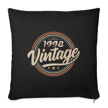 1998 Vintage 1998 Birthday Gift - Retro Style 1998 - Housse de coussin décorative 45 x 45 cm - noir - Devant