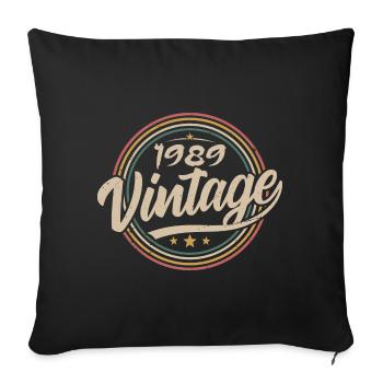 1989 Vintage 1989 Birthday Gift - Retro Style 1989 - Housse de coussin décorative 45 x 45 cm - noir - Devant