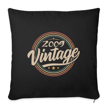 2009 Vintage 2009 Birthday Gift - Retro Style 2009 - Sofa pillowcase 17,3'' x 17,3'' (45 x 45 cm) - black - Front
