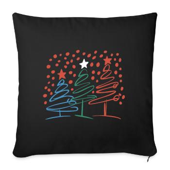 Weihnachtsbaum Christbaum Weihnachten - Sofakissenbezug 45 x 45 cm - Schwarz - Vorne