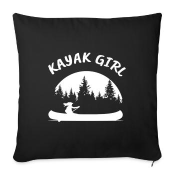 Kayaking Kayak Girl - Sofa pillowcase 17,3'' x 17,3'' (45 x 45 cm) - black - Front