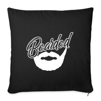 Barbu Barbu Masculin Mâle Poilu - Housse de coussin décorative 45 x 45 cm - noir - Devant