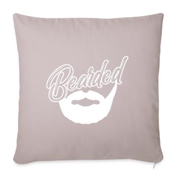 Bearded Bärtig Maskulin Männlich Haarig - Sofakissenbezug 45 x 45 cm - helles Taupe - Vorne