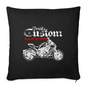 Diavel X Custom Biker Design Motorrad - Sofakissenbezug 45 x 45 cm - Schwarz - Vorne