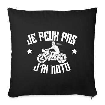 Je Peux Pas J'ai Moto - Housse de coussin décorative 45 x 45 cm - noir - Devant