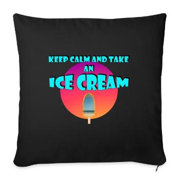 Keep Calm and take an Ice Cream - Housse de coussin décorative 45 x 45 cm - noir - Devant