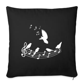 Chant des oiseaux Nature Musiciens Musique d’oiseaux - Housse de coussin décorative 45 x 45 cm - noir - Devant